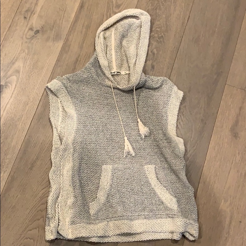 Michael Stars Oversized Sleeveless Hoodie